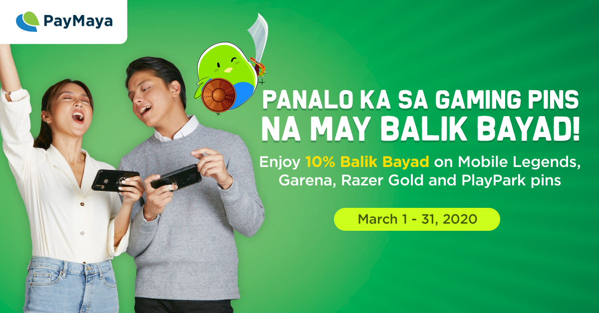 10% Balik Bayad when you buy at least P300 gaming pins - PayMaya Deals