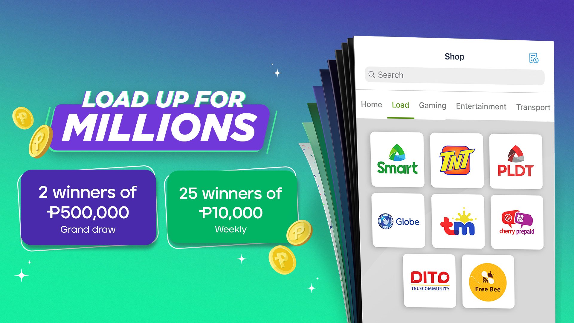 Buy Load to Win over P1 MILLION worth of prizes with Maya