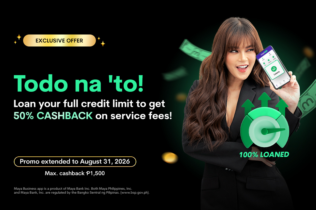Loan your full credit limit to get 50% CASHBACK on service fees!
