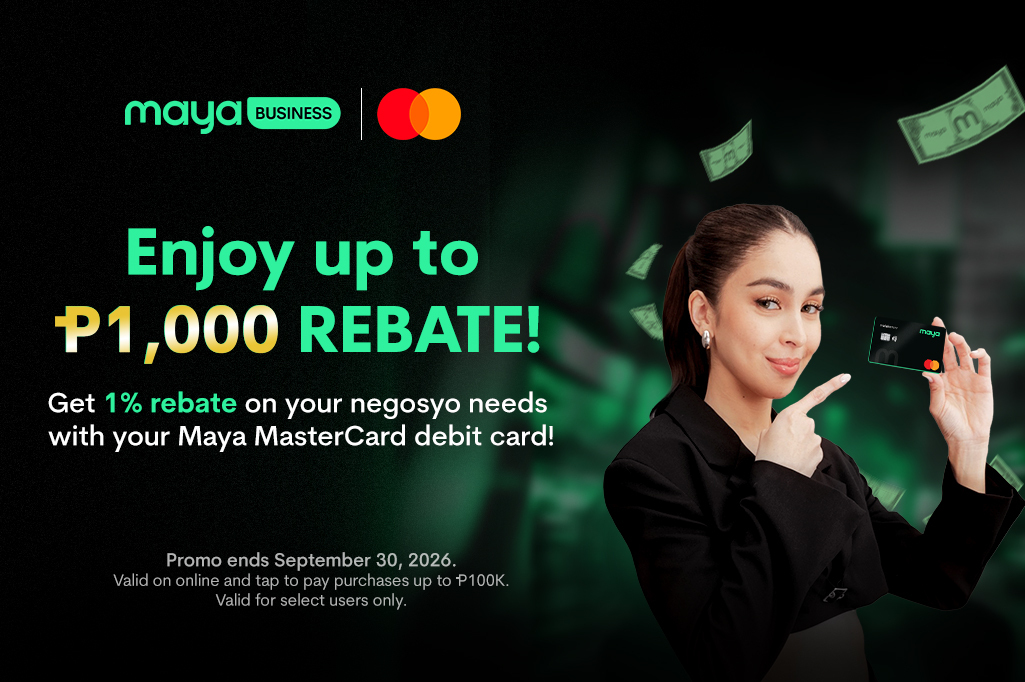 Enjoy 1% Rebate with your Maya Mastercard Debit Card!