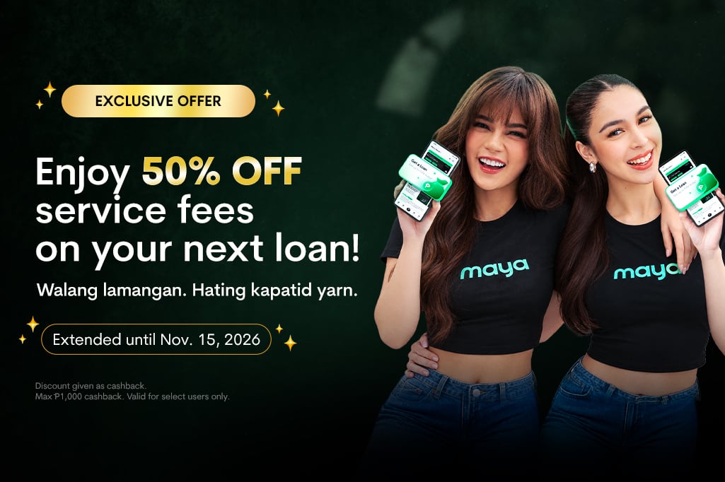 Enjoy 50% OFF service fees on your next loan!