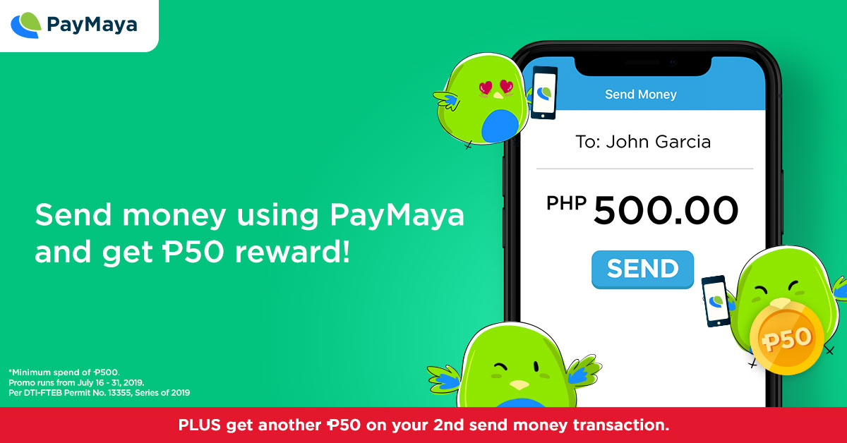 PayMaya Birds floating besides big Mobile Phone