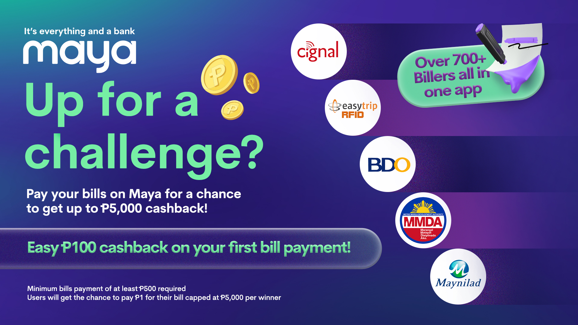 Get a chance to pay your bill for P1!