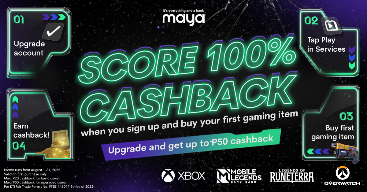 Get P50 when you buy gaming items!