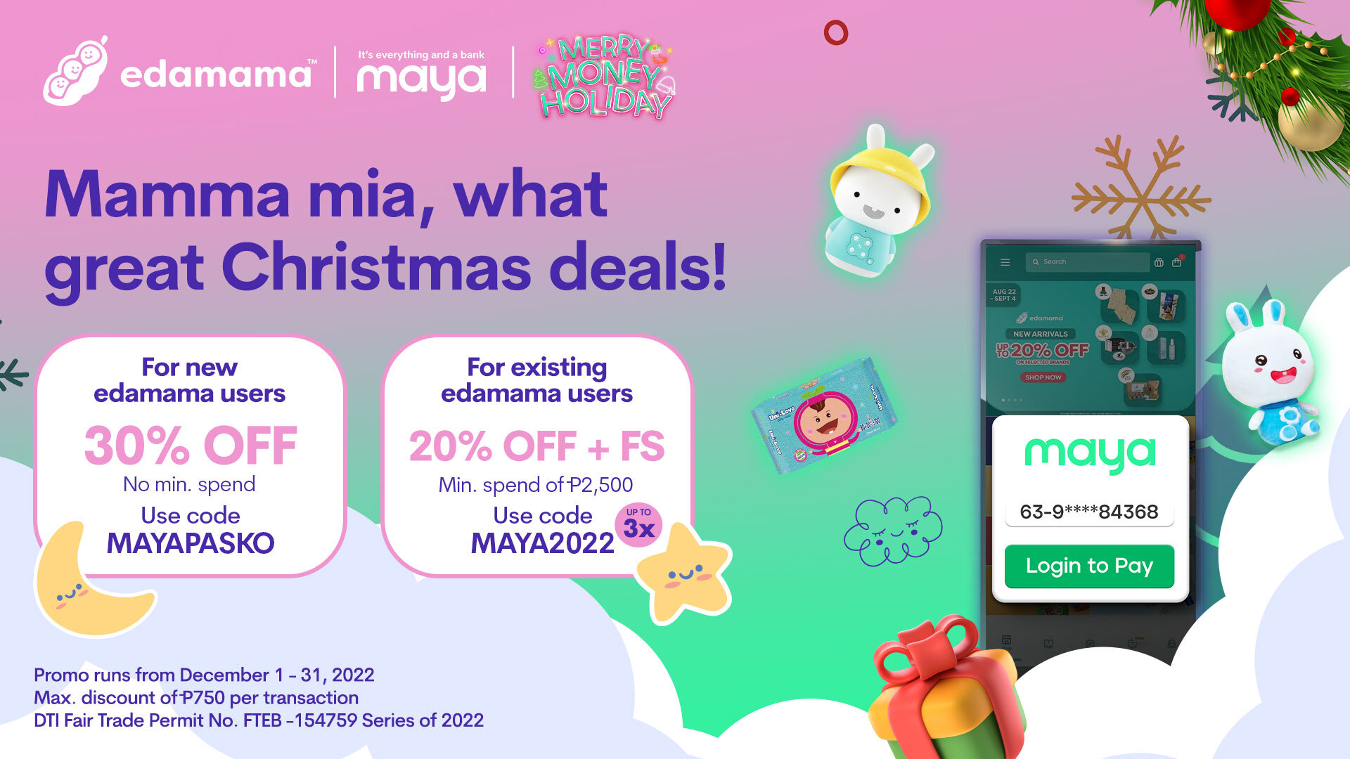 Get up to 30% off on edamama when you pay with Maya this holiday season!