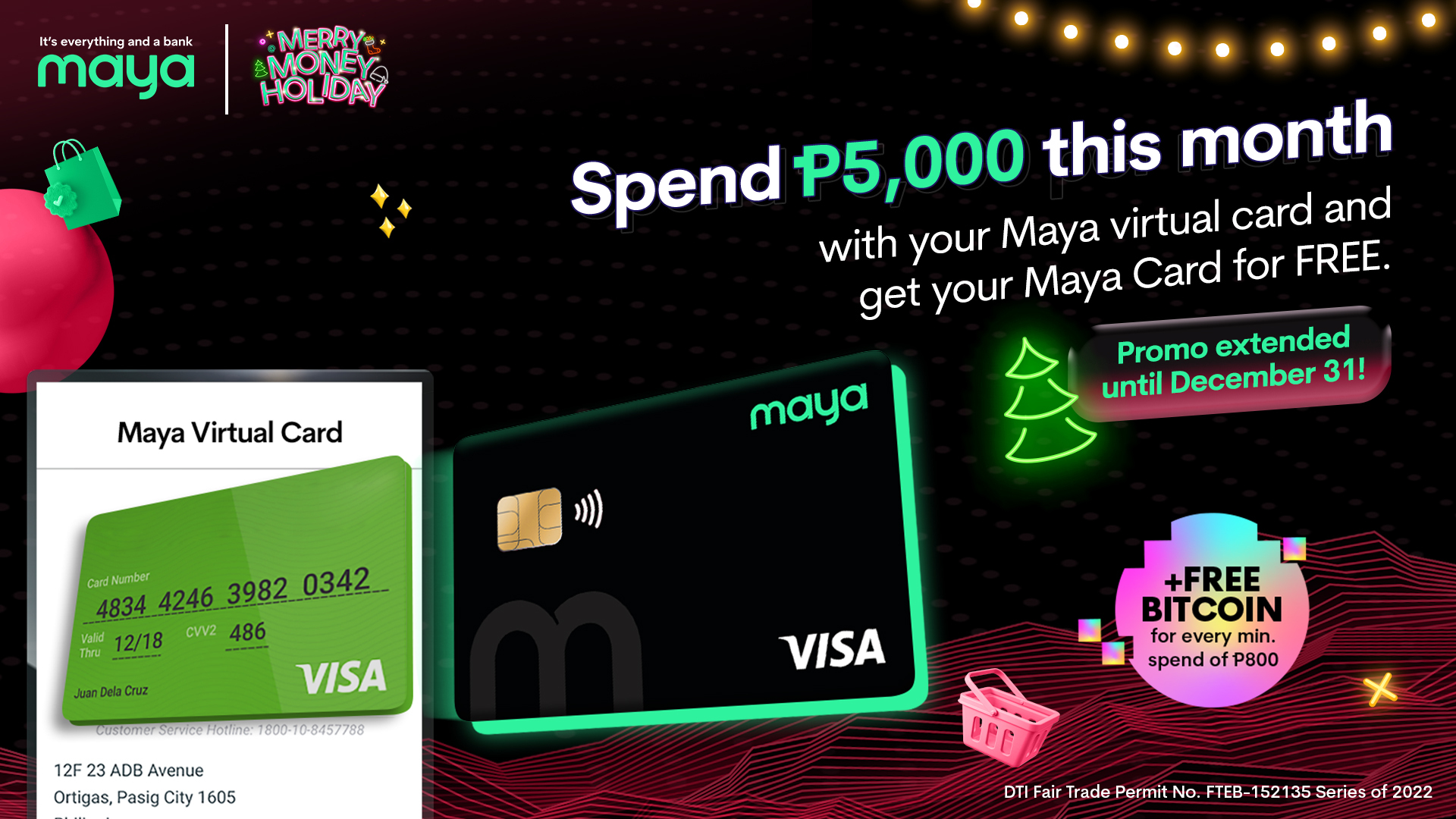 Use your virtual Maya card and get a FREE physical card!