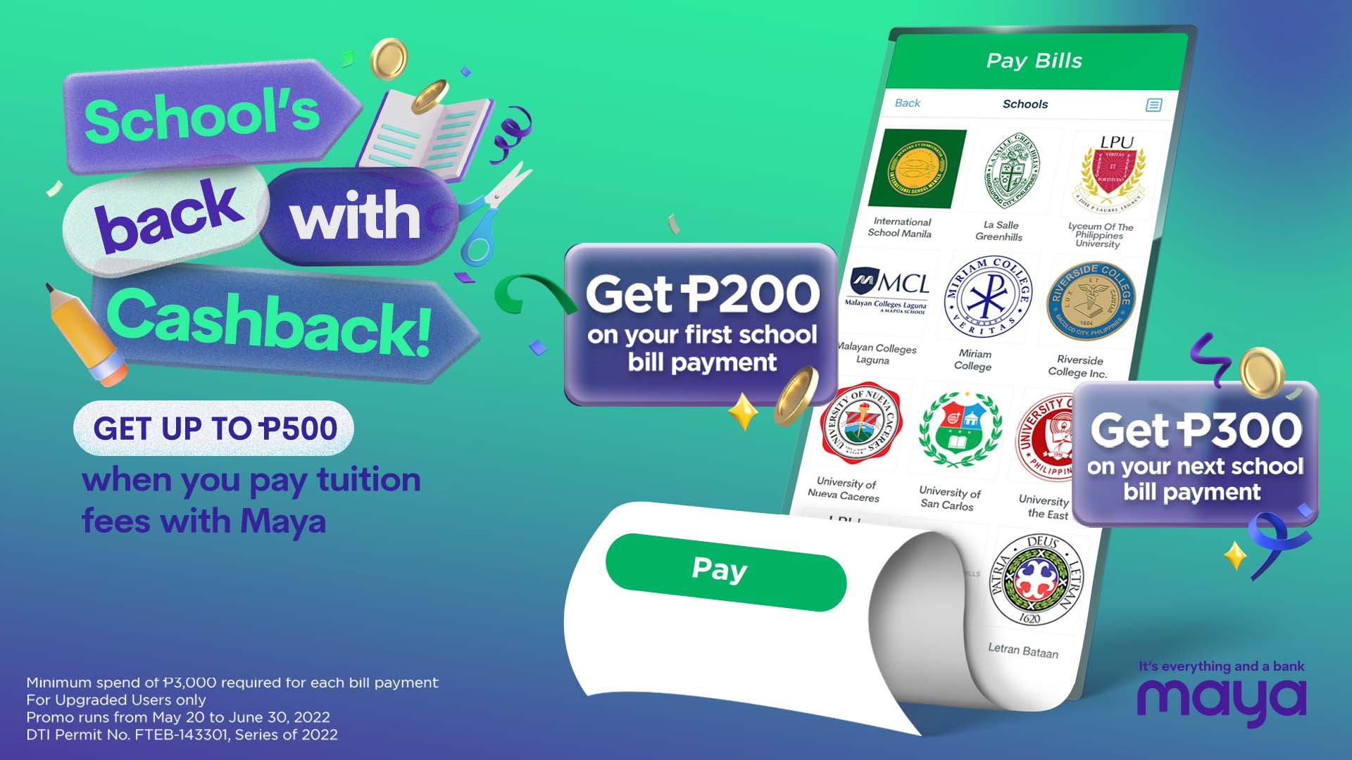 GET UP TO P500 when you pay tuition fees with Maya