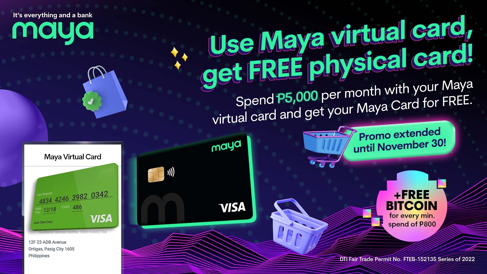 Use your virtual Maya card and get a FREE physical card!