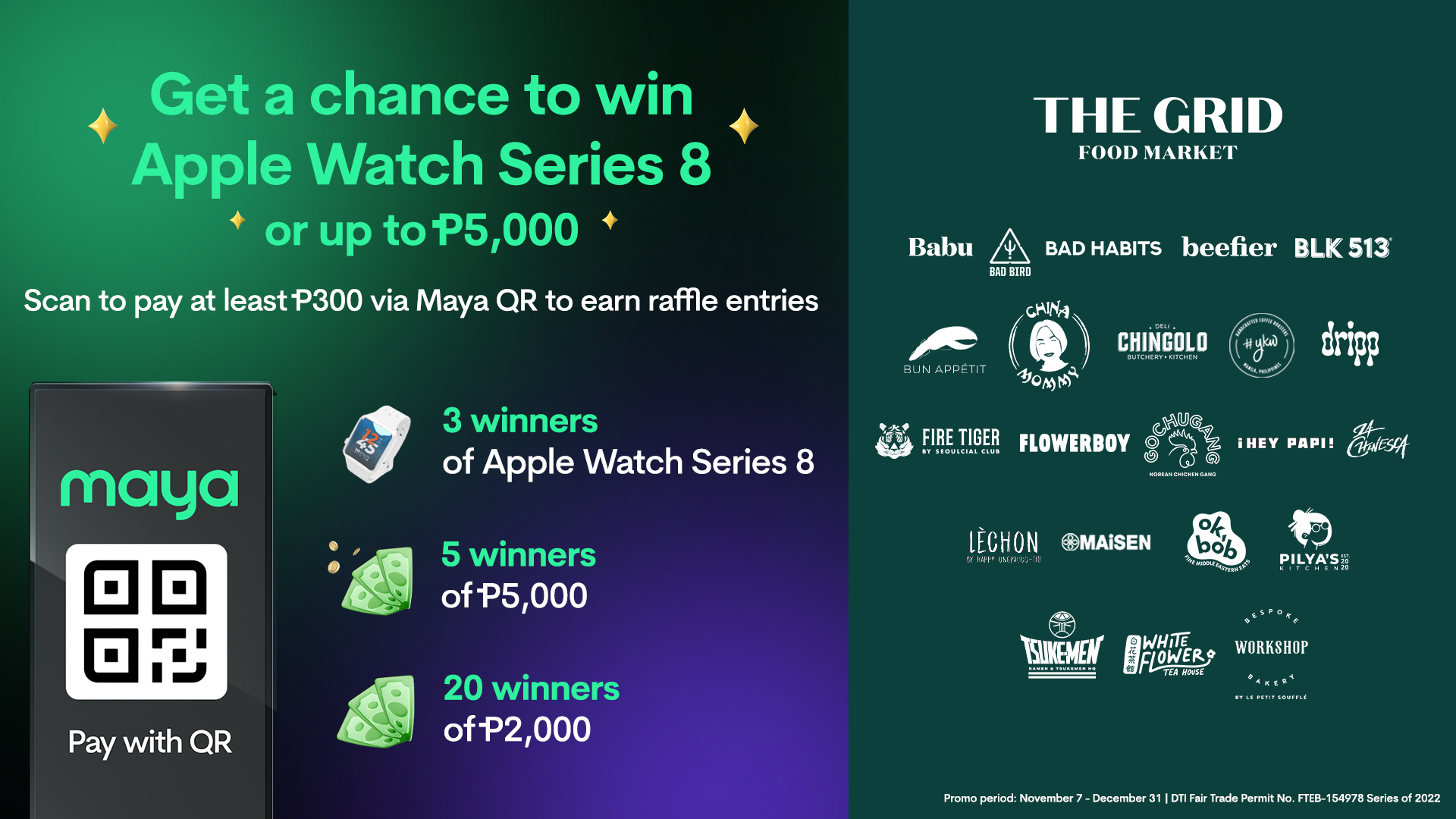 Win an Apple Watch Series 8 or up to P5,000 at The Grid