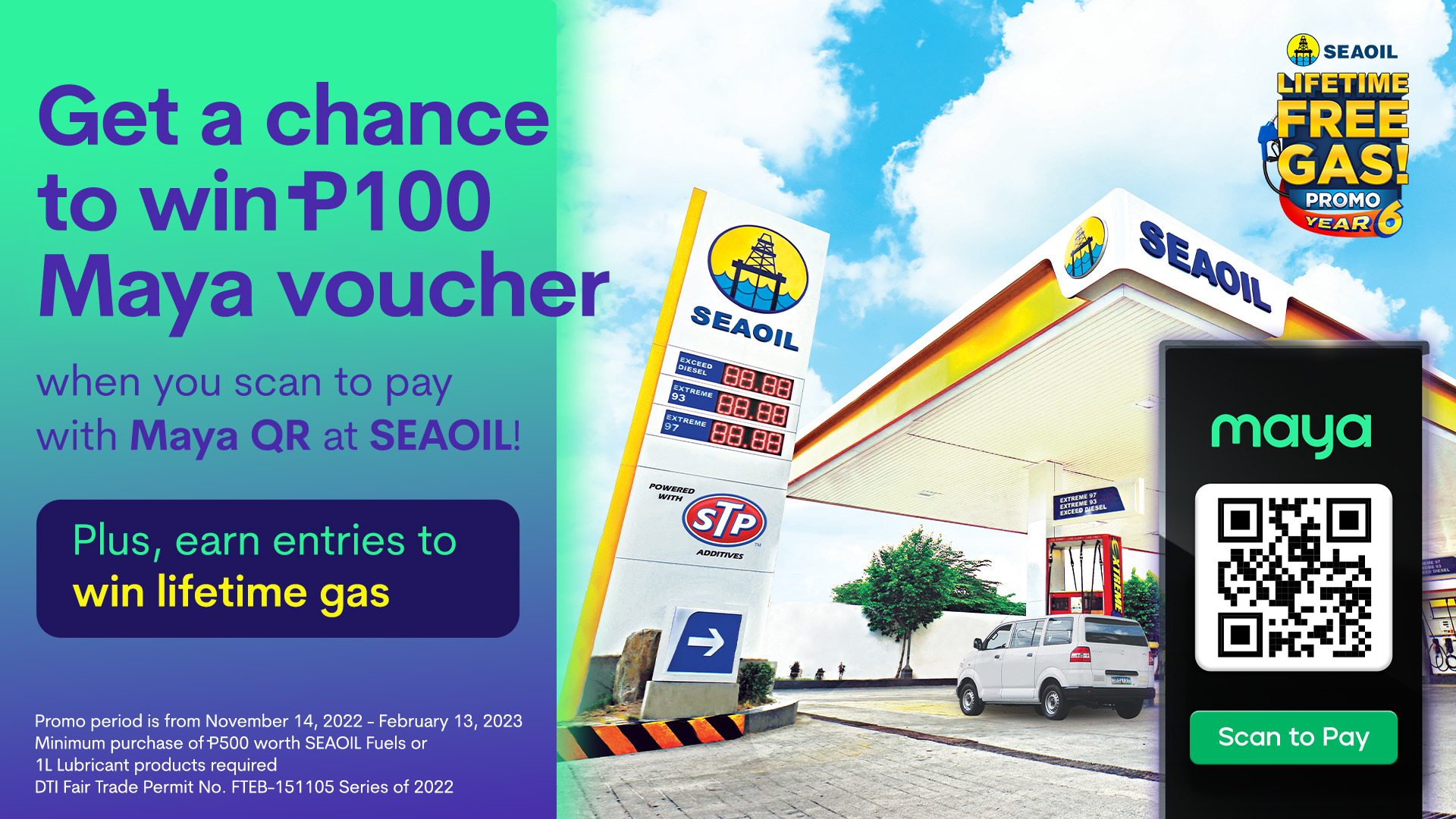 Win ₱100 Cashback & Lifetime Free Gas at SEAOIL