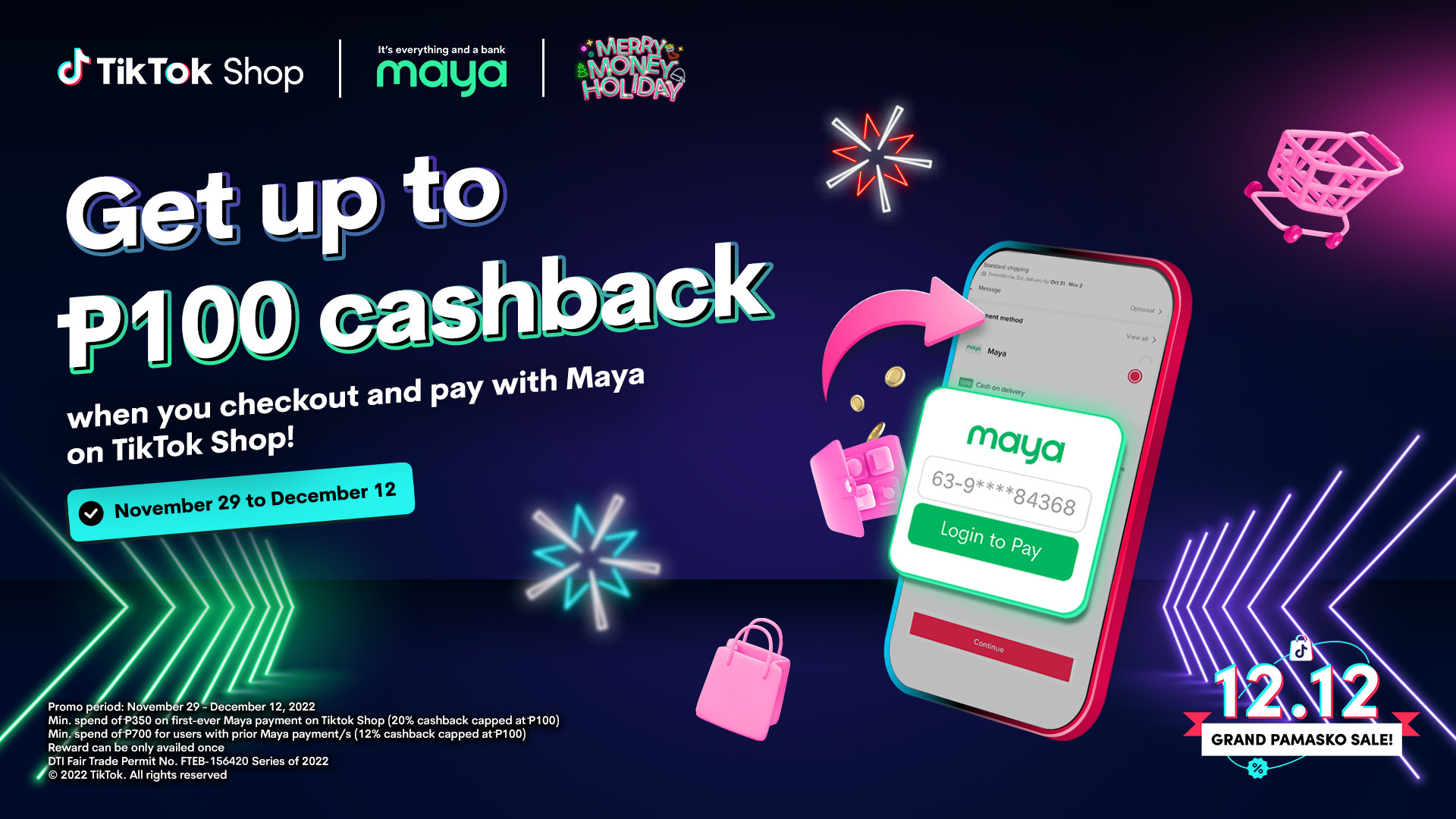 12.12 Grand Pamasko Sale: Get up to 20% Cashback when you checkout and pay with Maya on TikTok Shop