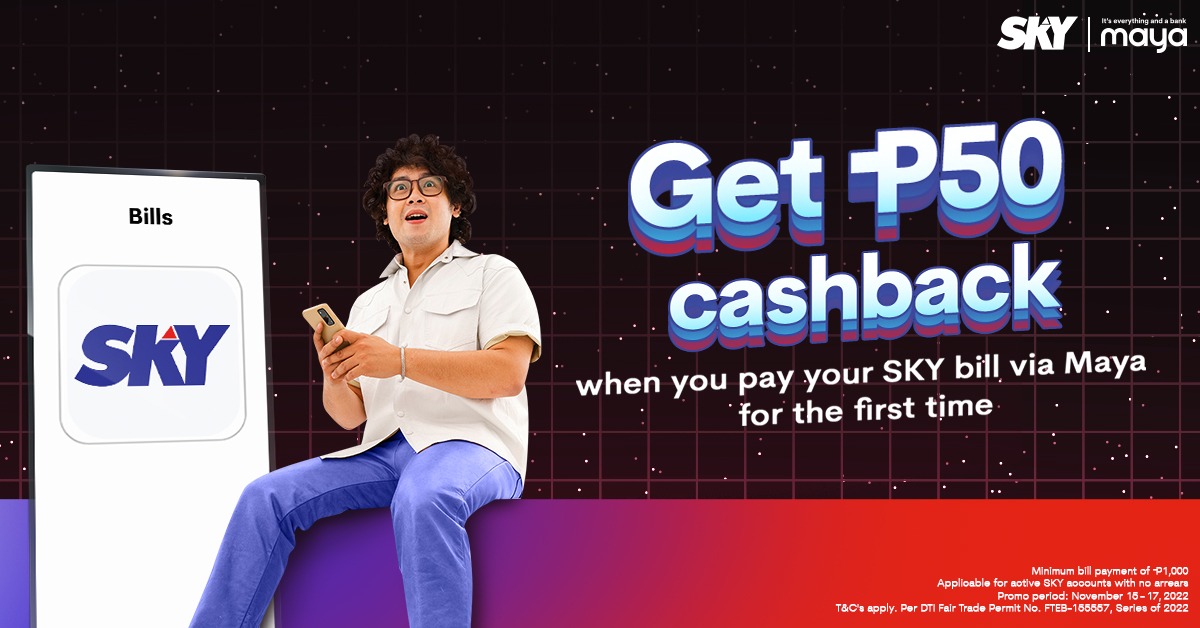 Get P50 Cashback on your first SKY bill payment!