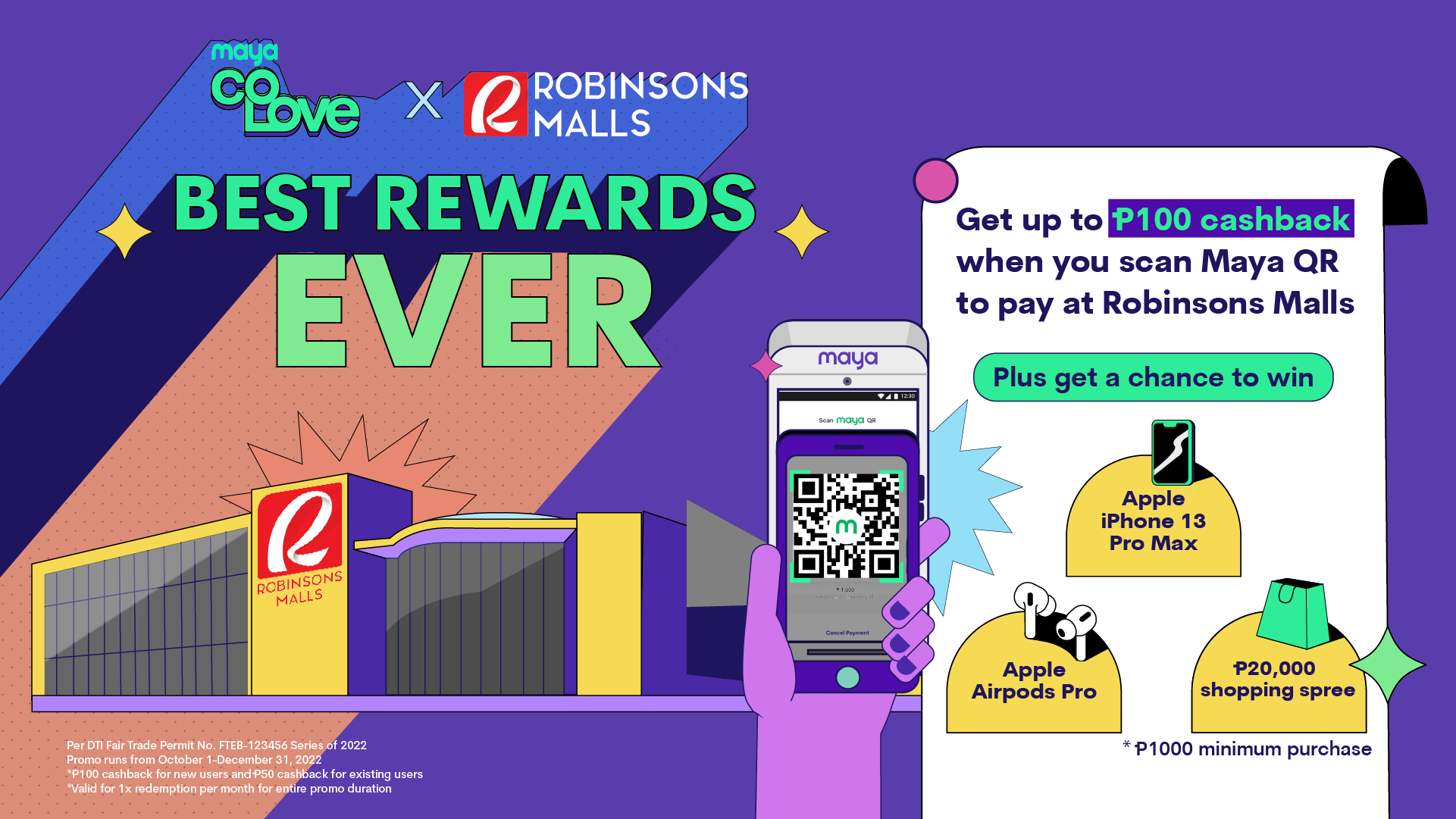 Get a chance to win a ₱20,000 shopping spree for a minimum spend of ₱1,000 at Robinsons Malls
