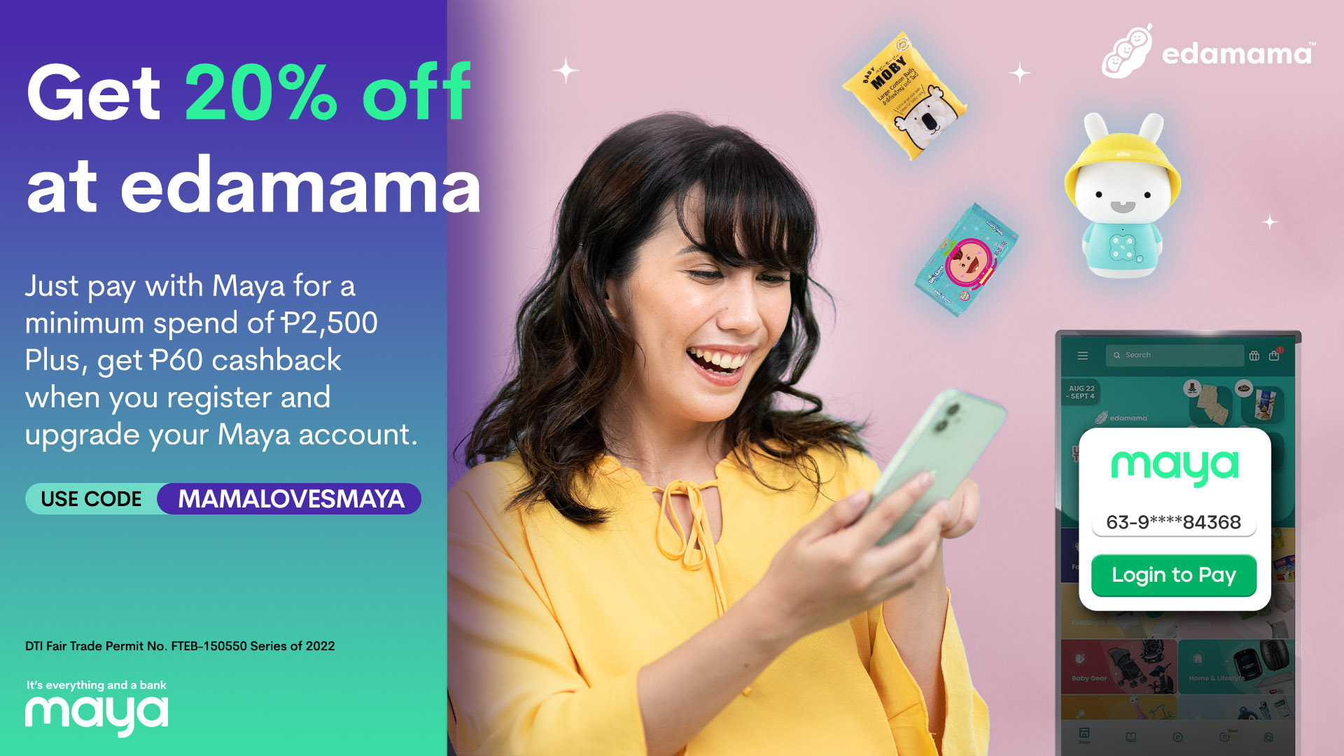 20% off from edamama & P60 reward on Maya
