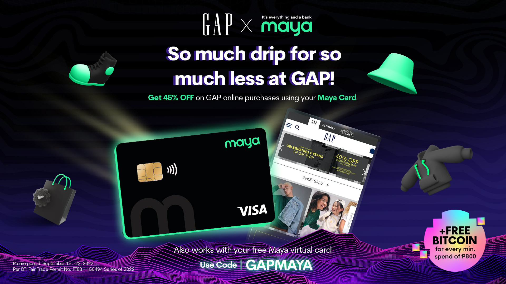 Get 45% OFF on GAP with your Maya Card!
