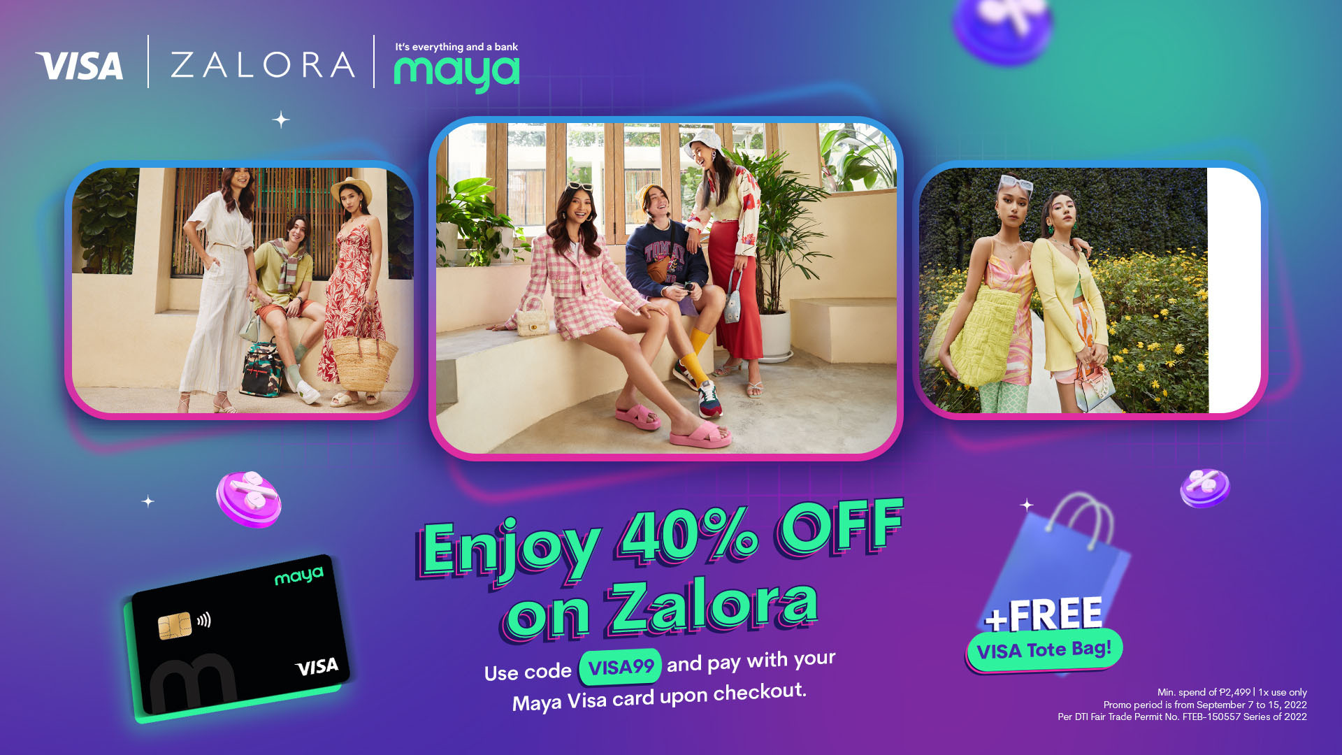 Get 40% OFF on Zalora and a FREE Visa Tote Bag using your Maya Visa card!