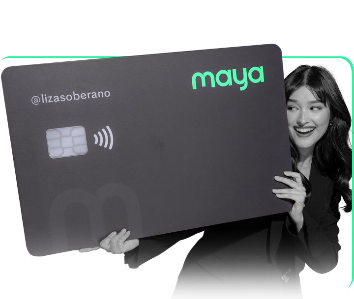 Liza Holding big Maya Card