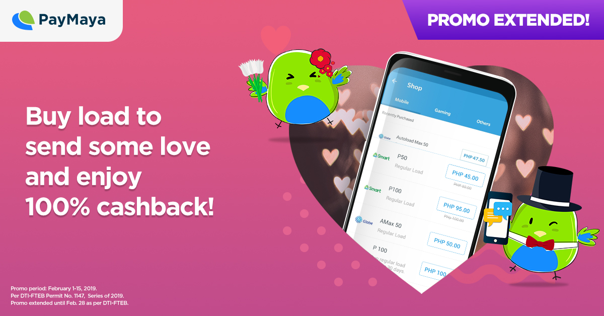 Two PayMaya Bird floating around beside a big Mobile Phone