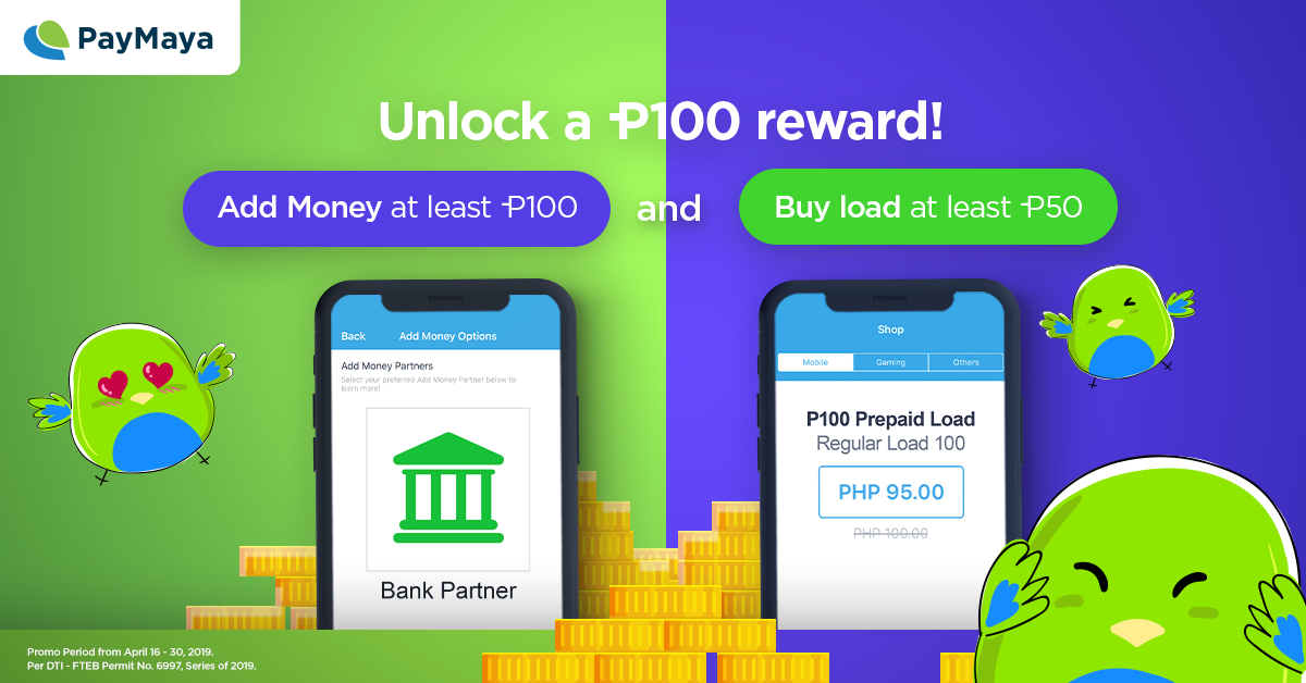 PayMaya Add Money Buy Load April 2019