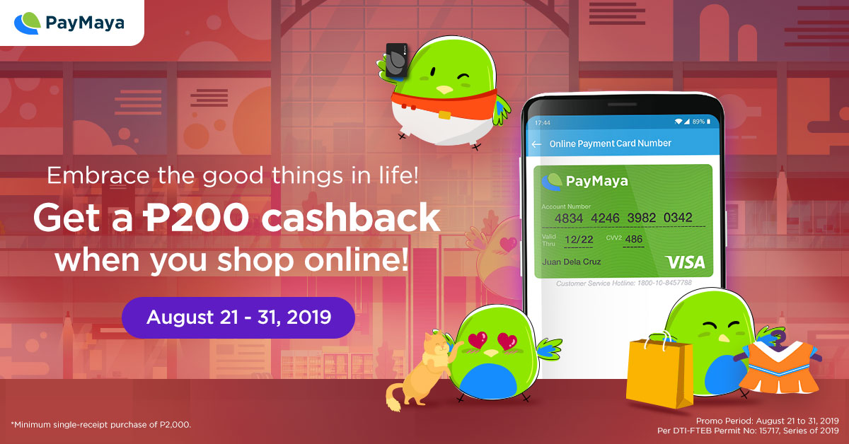 PayMaya Deals - Get a P200 cashback when you shop online!