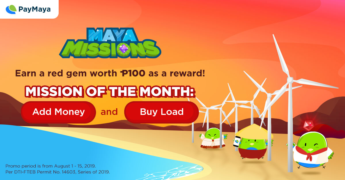 PayMaya Birds standing in line near ocean beside big windmills