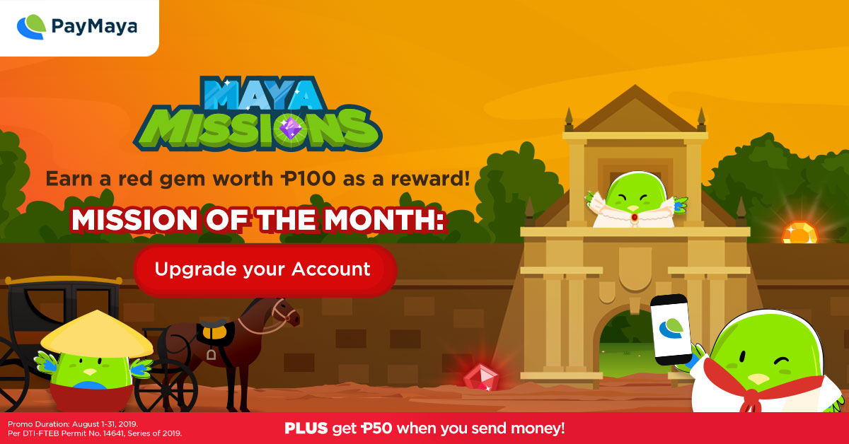 PayMaya Deals Aug Maya Mission Upgrading of Account