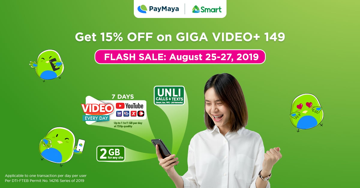 Smart Giga Video+ 149 Flash Sale - PayMaya Deals