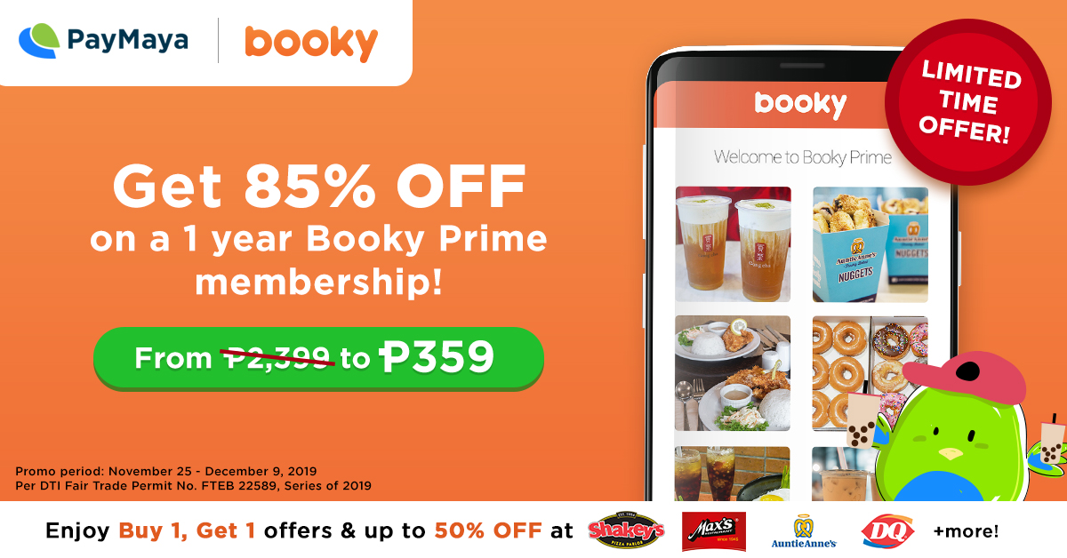 85% OFF on Booky Prime Membership with PayMaya Deals - PayMaya Deals