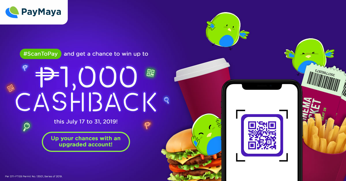  PayMaya Deals Scan to Pay and get up to P1,000 cashback