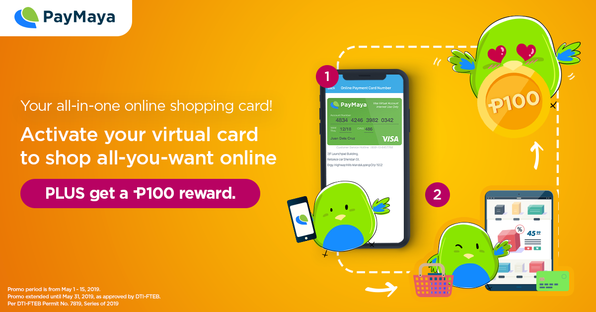 PayMaya Activate Virtual Card Extension May 2019 Promo