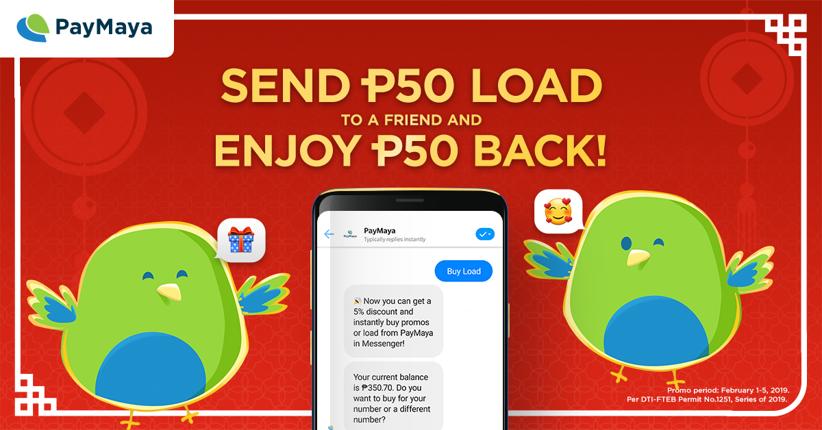 PayMaya Bird using Mobile Phone to buy load