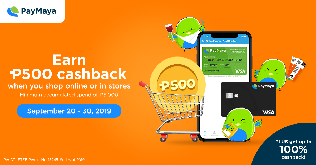 PayMaya Deals - Earn P500 cashback when you shop online or in stores