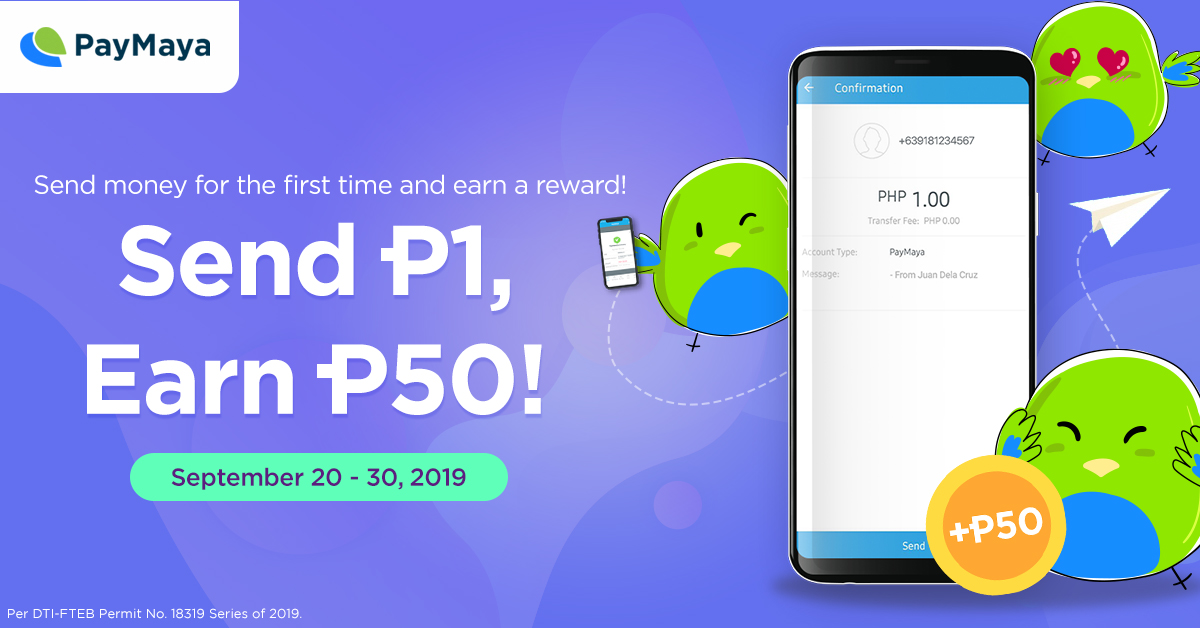 Send P1, Earn P50! - PayMaya Deals