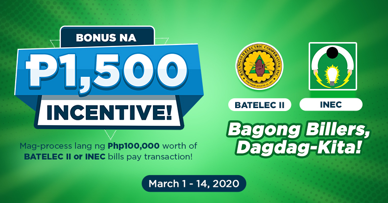 Additional Php 1,500 incentive kapag nag-process ng BATELEC 2 at INEC bills!