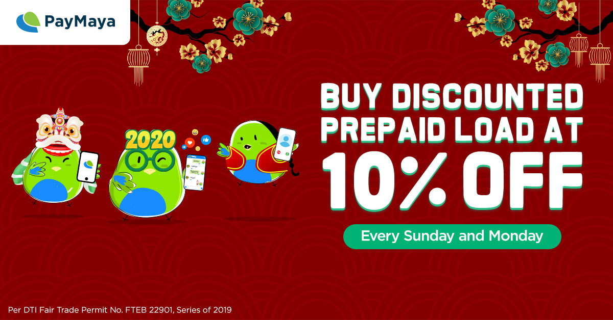 buy prepaid load this January 2020 to get 10% OFF on PayMaya
