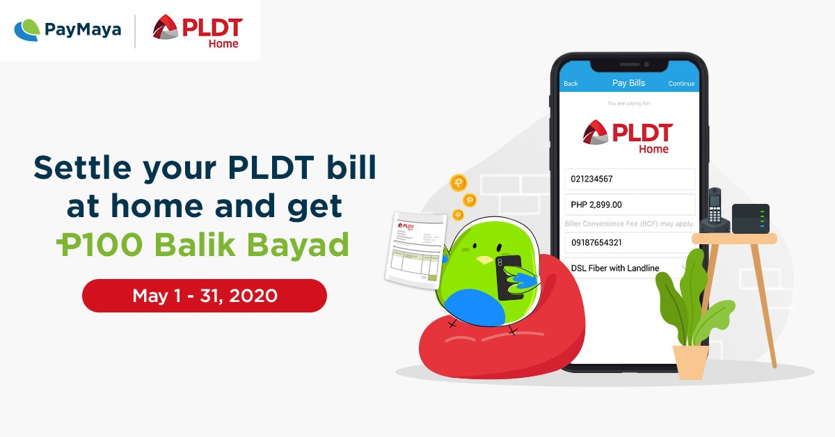 Settle your PLDT bill get P100 Balik Bayad - PayMaya Deals