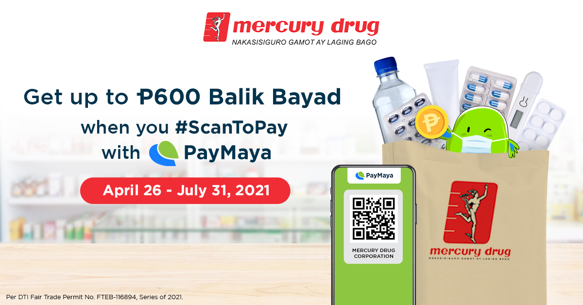 #ScanToPay and get up to 5 cashbacks, for a max of P600. Minimum spend of P1000.