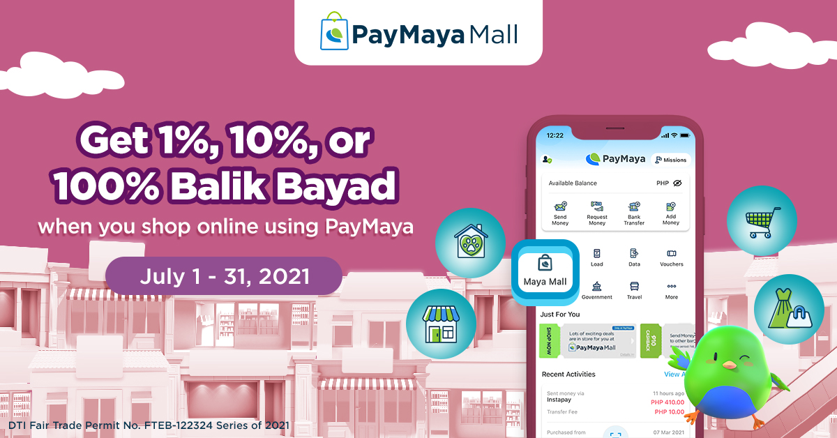 Get 1%, 10% or 100% cashback when you shop online with PayMaya this July!