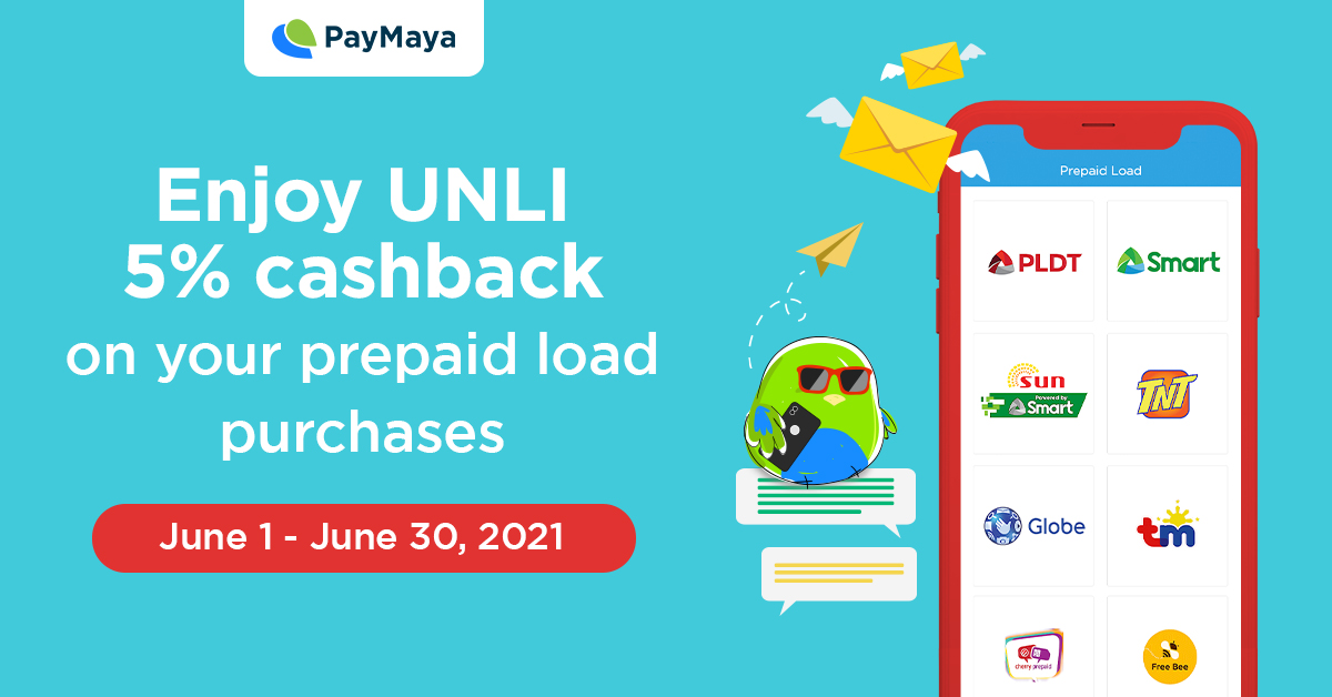 Buy prepaid load from PayMaya and get cashback