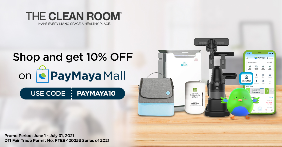 Get 10% OFF when you shop online at The Clean Room via PayMaya Mall!