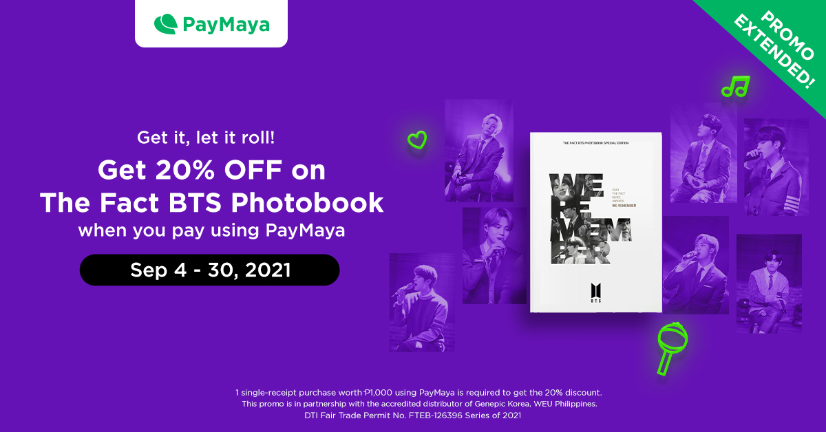 Get 20% OFF on The Fact BTS Photobook when you pay using PayMaya