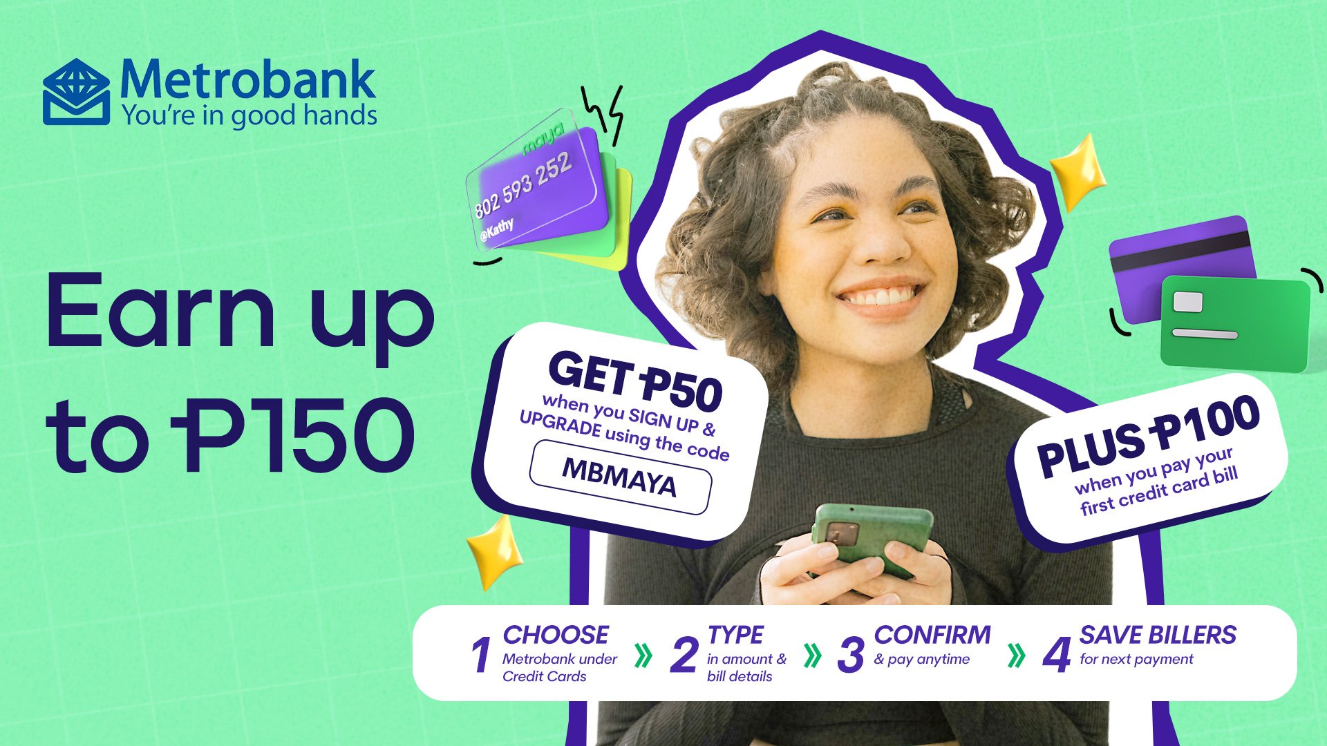 New PayMaya users earn P150 on first Metrobank credit card bill payment