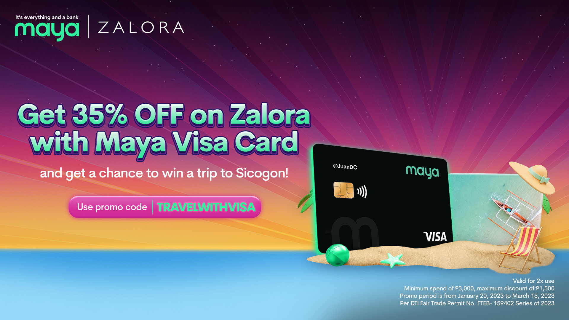 Get 35% OFF on Zalora and a chance to win a Sicogon Trip with Visa!