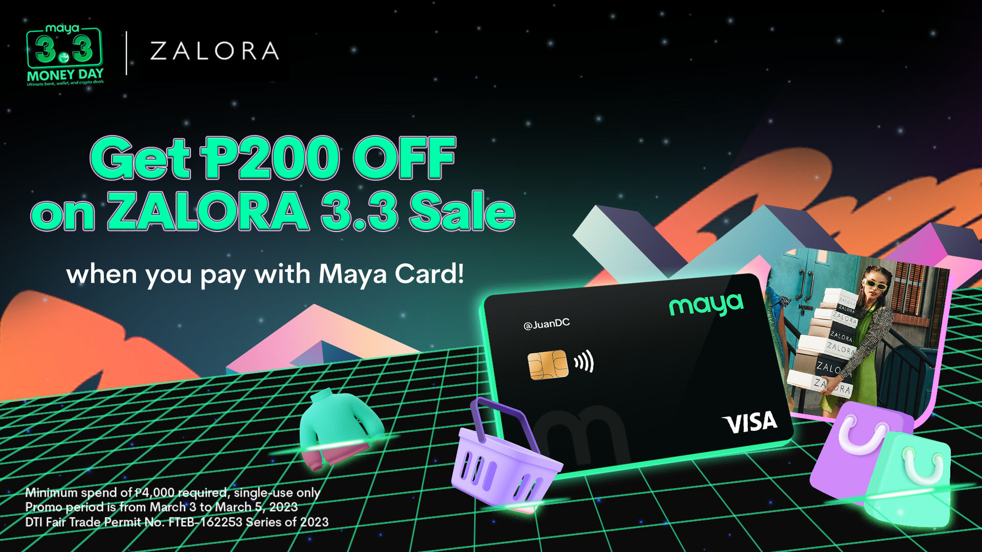Enjoy P200 OFF on Zalora purchase with your Maya Card!
