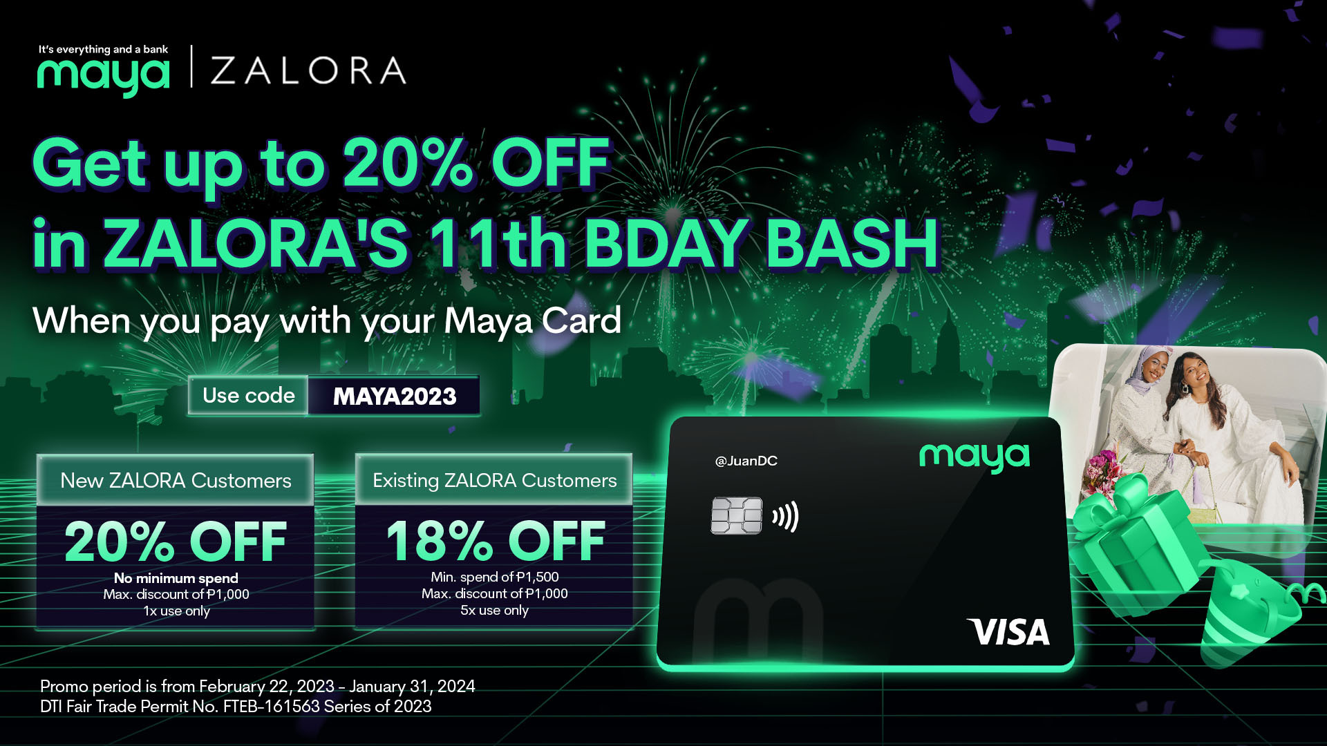 Enjoy up to 20% OFF on Zalora purchase with your Maya Card!