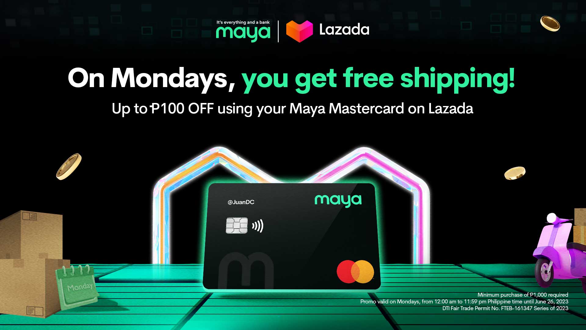Enjoy rewards every monday on Lazada with your Maya Mastercard®! 