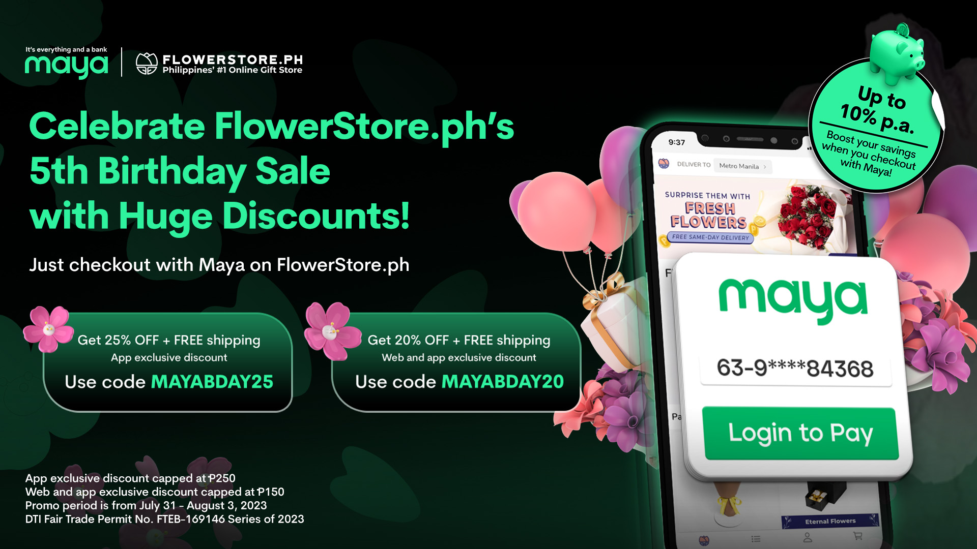 Big discount at 5th Birthday Sale with FlowerStore.ph!