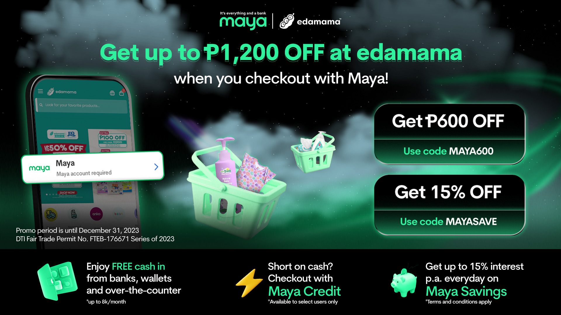Save up to 15% OFF when you checkout with Maya on edamama!