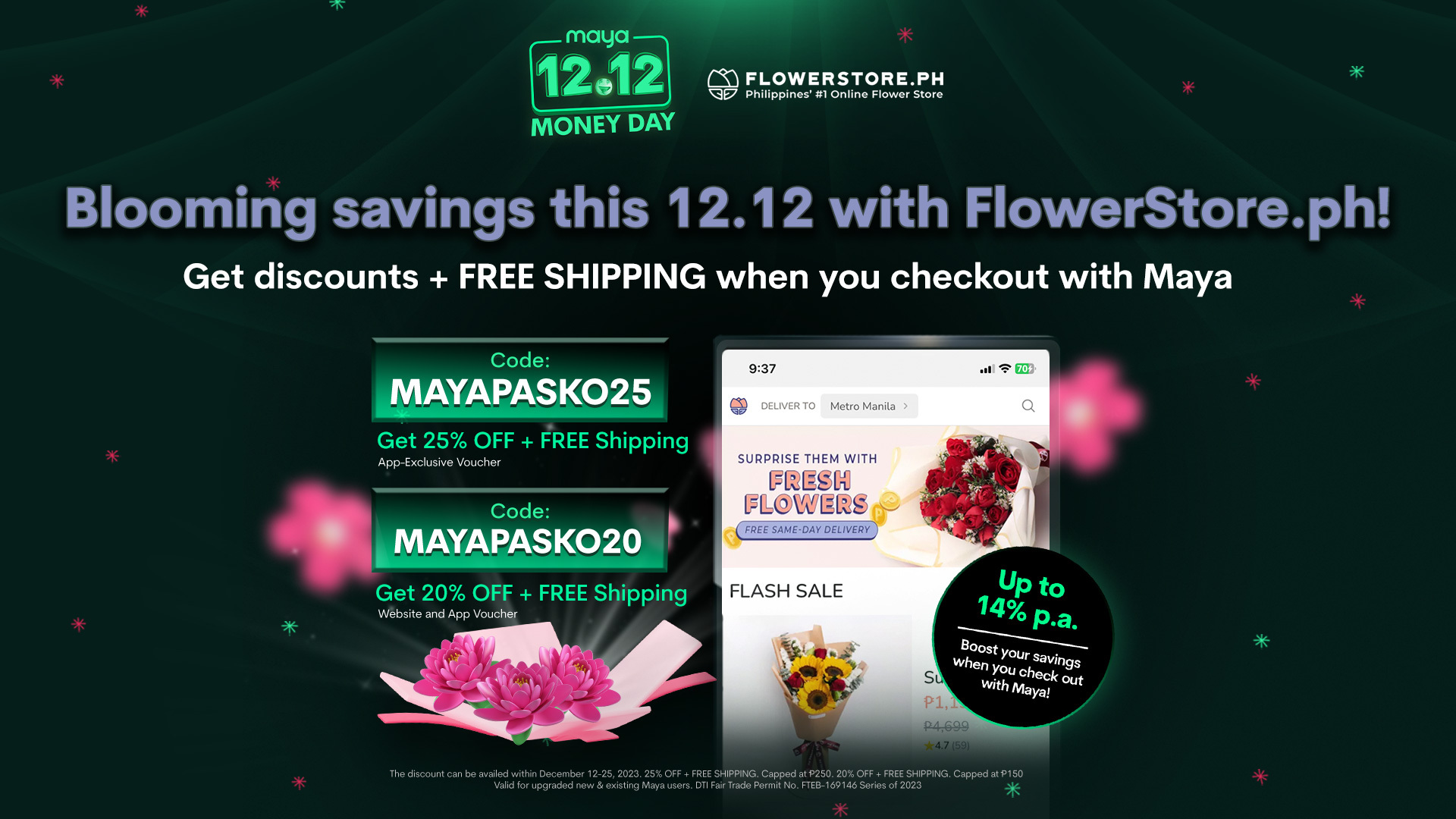 Get up to 25% off + FREE Shipping on FlowerStore.ph's 12.12 Mega Christmas Sale!