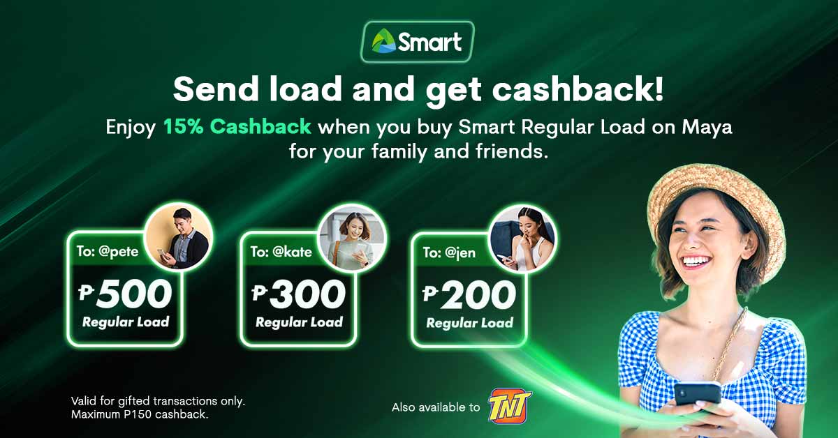 Send Smart load and get 15% cashback!